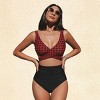 Women's Houndstooth Print Swim Top & Ruched High Rise Bikini Bottom Two-Piece Bikini Sets - Cupshe - 2 of 4