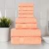 Chevron Zero Twist Cotton Solid and Jacquard Hand Towel Set of 6 by Blue Nile Mills - 2 of 4
