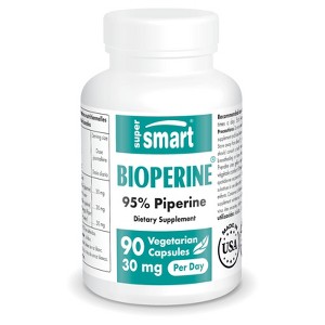 SuperSmart Bioperine 30mg per Day (95% Piperine) - Black Pepper Extract - Absorption Enhancer | Non-GMO & Gluten Free - 90 Vegetarian Capsules - 1 of 1
