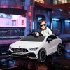 Qaba Mercedes-Benz AMG CLA 45 Licensed 12V Kids Ride on Car, Kids Electric Car with Remote Control, Suspension, LED Lights, Music Horn, White - 3 of 4