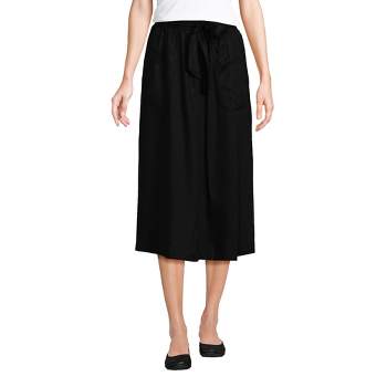 Lands' End Women's Tie Waist Midi Skirt made with TENCEL Fibers
