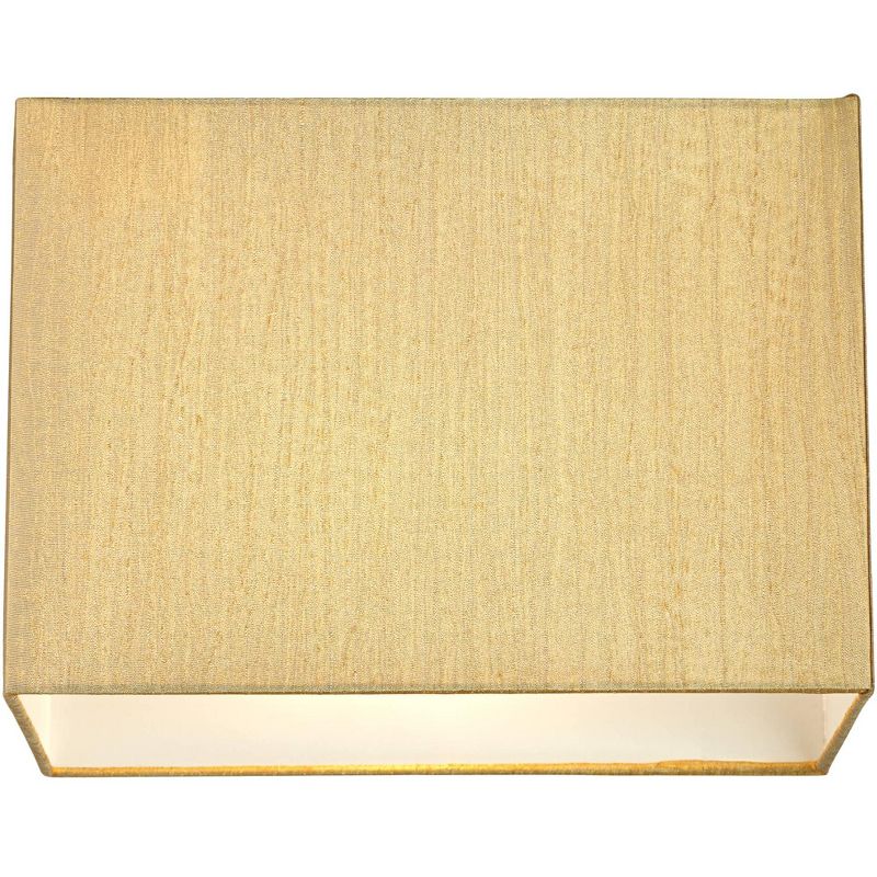 Springcrest Gold Medium Rectangular Lamp Shade 14" Wide x 8" Deep x 10" High (Spider) Replacement with Harp and Finial, 4 of 7