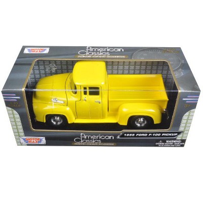 1955 Ford F-100 Pickup Truck Yellow 1/24 Diecast Model Car by Motormax