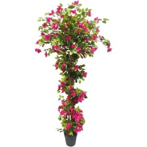 Bougainvillea Artificial Tree, Fake Bougainvillea Trees with Realistic Flowers and Leaves,Tall Fake Floor Plant in Pot for Indoor Outdoor Decor - 1 of 4