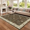 Washable Area Rugs Floral Print Accent Carpet with Non-Slip Backing, Stain-Resistant Farmhouse Floor Cover, Soft Low Pile Indoor Mat - 2 of 4