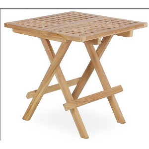 MaseiKar  Teak Patio Folding Side Table, Weatherproof Lightweight Picnic Table for Beach RV Balcony - 1 of 1