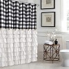 LunaLulinlk Shower Curtain Black and White Buffalo Plaid Pattern Fabric - 2 of 4