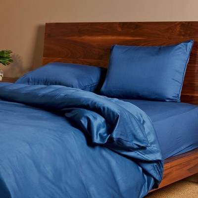 Indigo Full/Queen Bamboo Viscose Luxury Duvet Cover Set