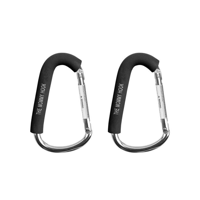 The Mommy Hook Stroller Accessory - 2pk Silver/Black, 1 of 8