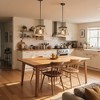 DORESshop 1-Light Vintage Industrial Pendant Light with Dark Wood Finish and Iron Rod, E26 Socket, Non-Integrated Bulb - 4 of 4