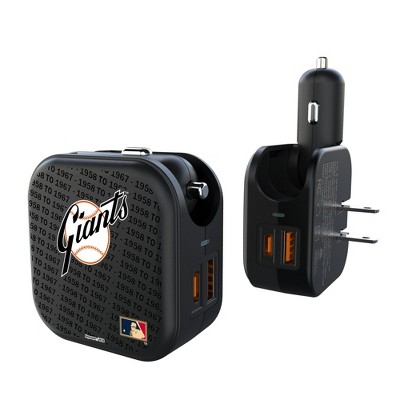 MLB Cooperstown West Teams Text Backdrop 18-Watt 2 in 1 USB A/C Charger