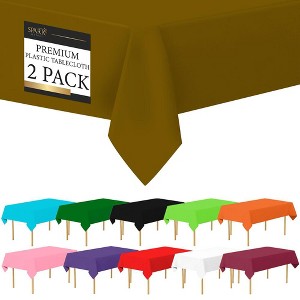 Plastic Tablecloth Disposable, Tablecloths for Rectangle Tables 54 inch. x 108 inch. Fits Tables Up to 8 Feet, Table Cloth for Party - SparkSettings - 1 of 4
