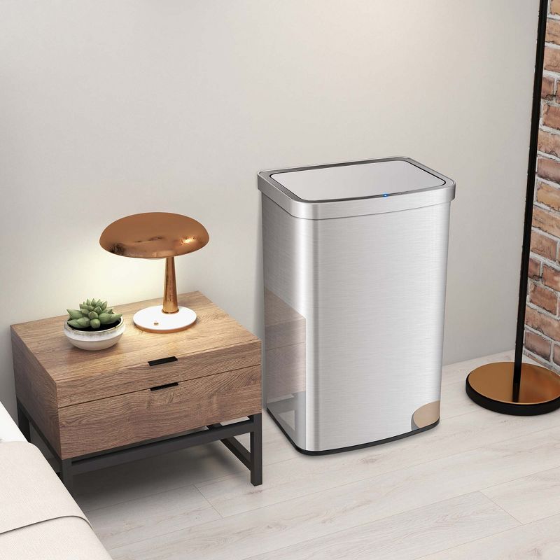 Costway 13.2 Gallon Step Trash Can Stainless Steel Airtight Garbage Bin for Home Kitchen, 2 of 11