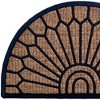 HomeRoots 18" X 30" Brown and Black Rubber Geometric Outdoor Semi Circle Door Mat - 4 of 4