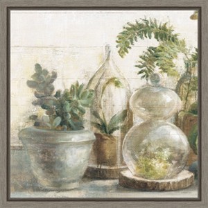 Amanti Art Greenhouse Orchids on Shiplap II by Danhui Nai Canvas Wall Art Print Framed 16 x 16-in. - 1 of 4