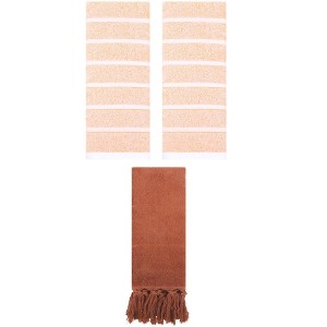 REGALWOVEN 3 Packs Striped and Solid Absorbent Soft Cotton Hand Towel for Bathroom - 1 of 4