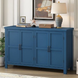 4-Door Storage Sideboard with Adjustable Shelves Pinewood Legs, Buffet Cabinet, CENGHU Entryway Table, Sofa Table for Living Room, Study - 1 of 4