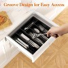 Attop Flatware Storage with Lid, Covered Utensil Tray for Kitchen Drawer and Countertop 6 Compartments, Black - 4 of 4