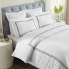 Cotton Greek Key Embroidered 3 Piece Duvet Cover Set by Blue Nile Mills - 2 of 4