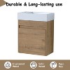 Dexmalle Brown 18''Floating Wall-Mounted Bathroom Vanity with White Resin Sink & Soft-Close Cabinet Door - 4 of 4