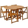 vidaXL 5 Piece Solid Acacia Wood Folding Outdoor Dining Set Garden Tables and Chairs Outdoor Dining Furniture Durable Stable Weatherproof - 2 of 4