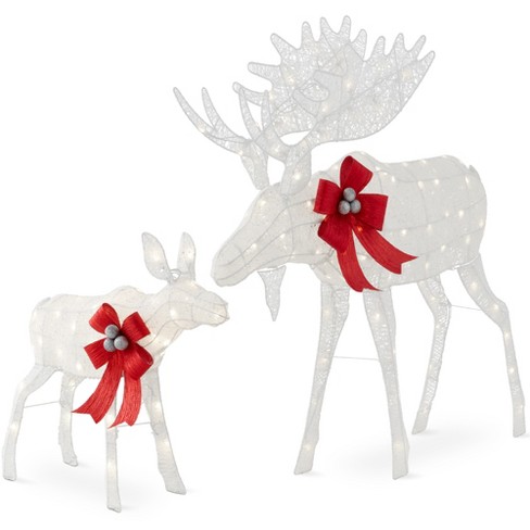 Best Choice Products 2-piece Moose Family Lighted Christmas Yard Decor 