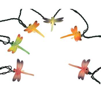 J. Hofert Co 10ct Dragonfly Summer Patio String Light Set Green Wire - Clear