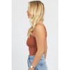 Women's V-NECK DETAIL THICK KNIT TANK - OLIVACEOUS - 3 of 4