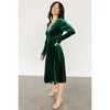 Women Long Sleeve V-Neck Velvet Stretchy Long Dress - 4 of 4