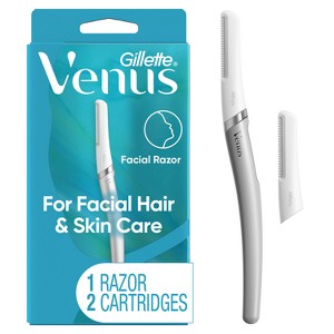 Venus for Facial Hair & Skin Care Exfoliating Dermaplaning Razor + 2 Blade Refills Starter Kit - 3ct - 1 of 4