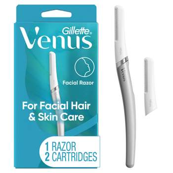 Venus for Facial Hair & Skin Care Exfoliating Dermaplaning Razor + 2 Blade Refills Starter Kit - 3ct