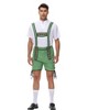 Men's Retro 2-Piece Outfit - Shorts Jumpsuit with Floral Straps and White V Neck Shirt Vintage Costume for Parties - 2 of 4