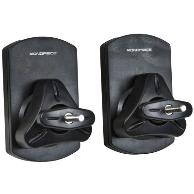 Monoprice Low Profile 22 lb. Capacity Speaker Wall Mount Brackets (Pair), Black