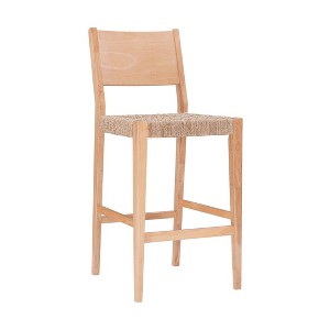 Set of 2 Clara Handwoven Seagrass Seat Barstools Natural - Powell Company - 1 of 4