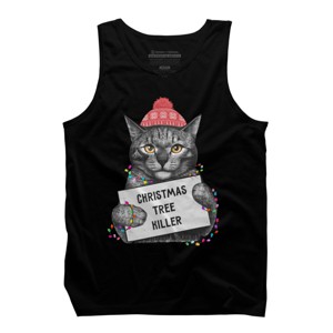 Men's Design By Humans Christmas tree killer By kodamorkovkart Tank Top - 1 of 4