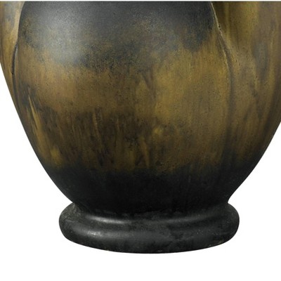 Mediterranean Aged Pottery Tabletop Water Fountain with Resin Construction