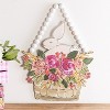 Transpac MDF Beaded Easter Bunny Basket Door Hanger Home Decorations Easter - 2 of 2