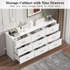 Zstar Modern Accent 9 Drawer Triple Dresser, Wood Storage Cabinet for Bedroom with Power Outlets - 3 of 4