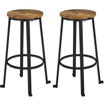 Yaheetech Barstools Set of 2 29.5"H Pub Height with Metal Frame Backless