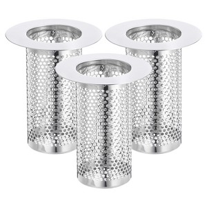 Unique Bargains Stainless Steel Bathroom Kitchen Hair Floor Drain Strainer - 1 of 3