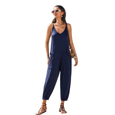 Women's Chic Satin Cami Jumpsuit for Beach Getaways - Cupshe