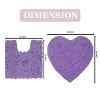 Bell Flower Collection Tufted Bath Rugs, Extra Soft and Absorbent, Non-Slip Bath Mats, Machine Washable Bath Mats 2 Pcs Set with Contour, Purple - 3 of 4