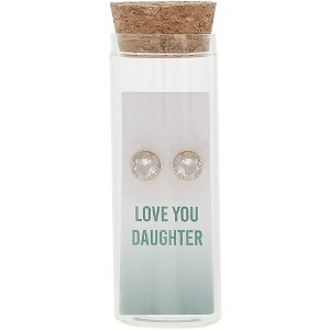 Pavilion Gift Company - Love You Daughter - 14K Gold Plated Earring in a Bottle - Earrings - 1 of 4