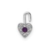 Black Bow Jewelry Feb Synthetic Amethyst 14k White Gold Heart Pendant Enhancer, 5mm - 3 of 4