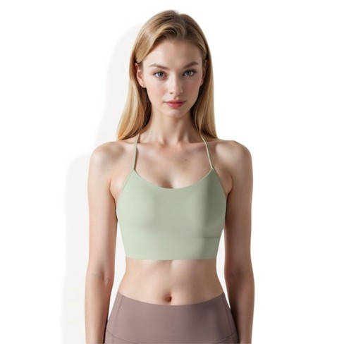 Anna-Kaci Women's Strappy Back Sports Bra with Crisscross Design