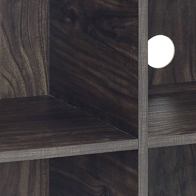 Brown Ash Four-Cube Record Storage Bookcase with Steel Legs