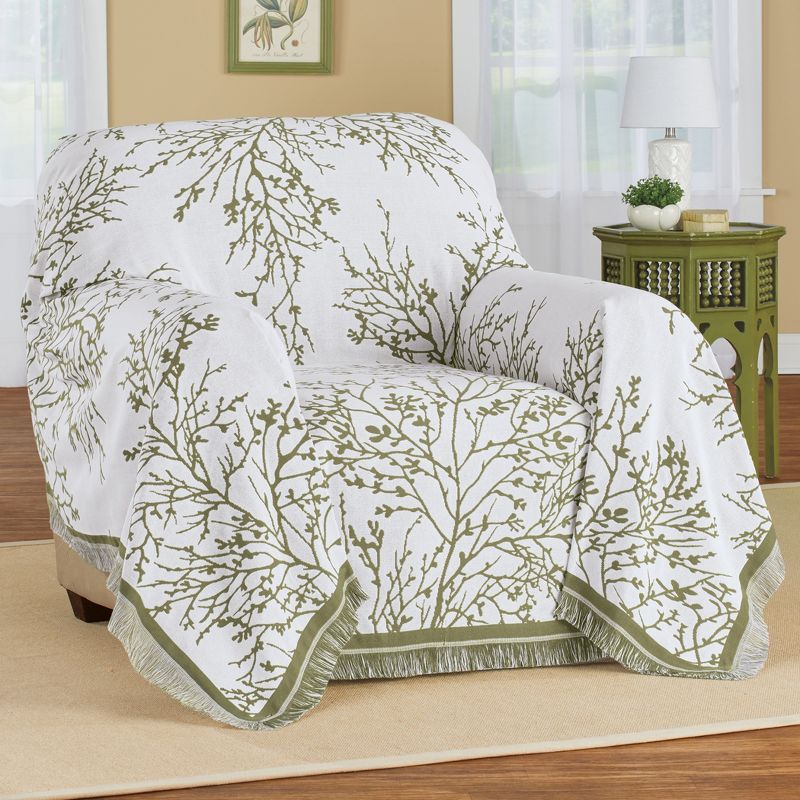 Collections Etc Reversible Branch Design Tapestry Furniture Throw, 3 of 5