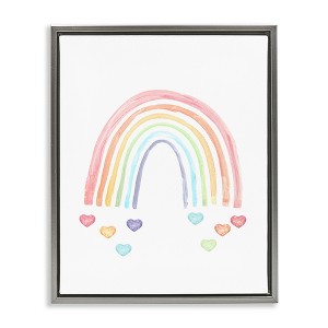 Stupell Industries Rainbow with Falling Hearts, 31" x 25" - 1 of 4
