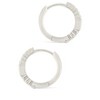 SHINE by Sterling Forever Sterling Silver Emerald Cut Bezel Set Huggie Hoop Earrings - 4 of 4