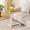 Costway C Shaped Side Table Height Adjustable Overbed Bedside Table with Hook & Cup Holder Black/Natural/White - 4 of 4